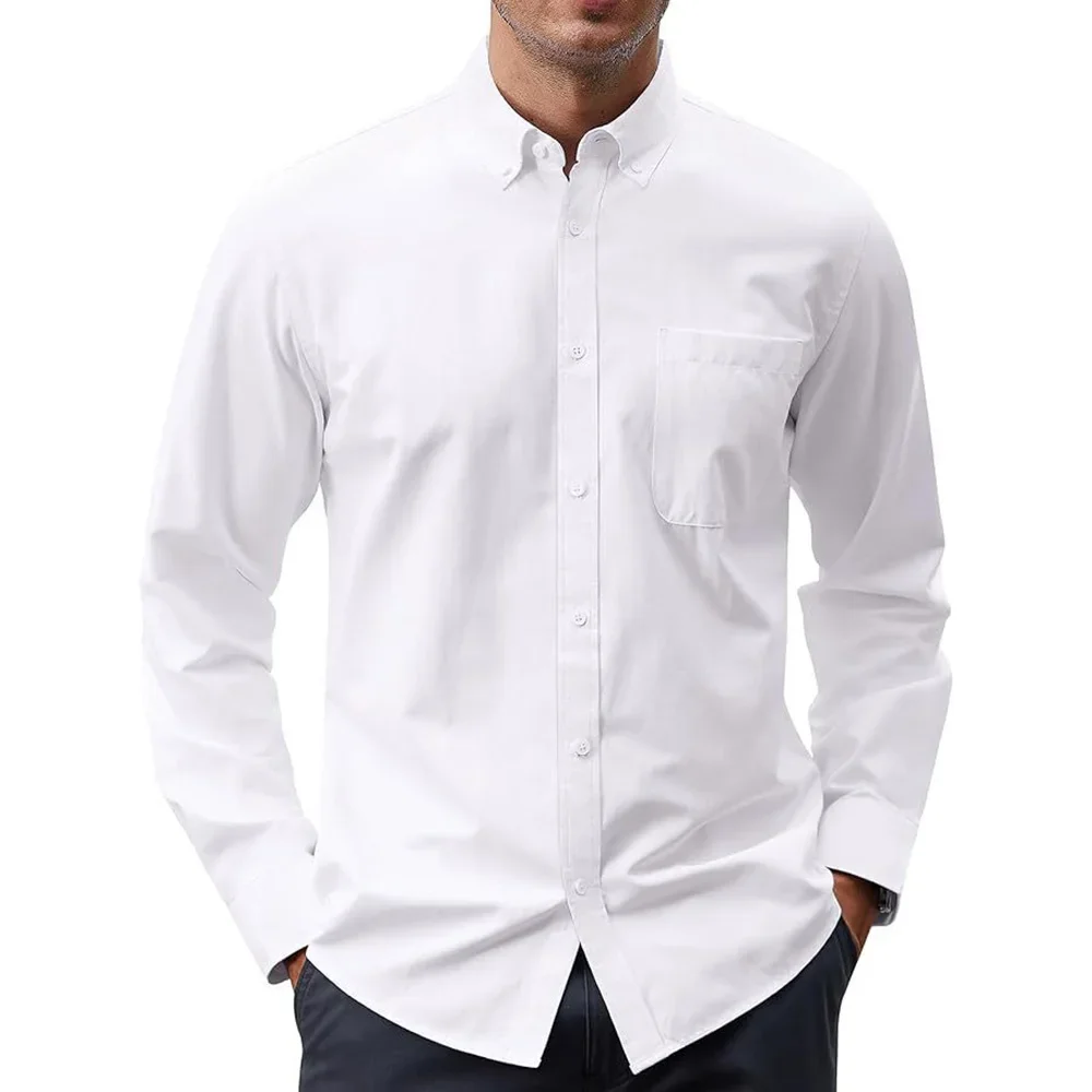 Men's Long Sleeve Shirts Solid - Oxford Cotton Casual Shirt Business recension och pris