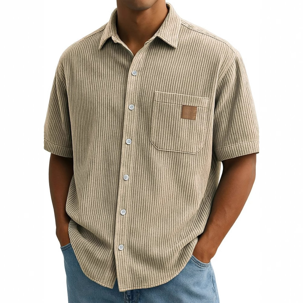 Men's Corduroy Short-Sleeve Sh - Corduroy Button Up Shirt Men recension och pris