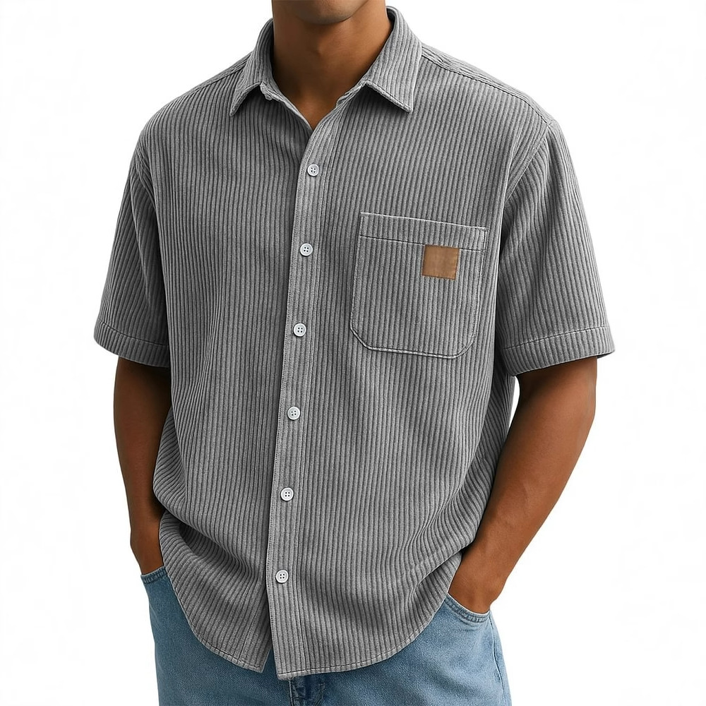 Men's Corduroy Short-Sleeve Sh - Corduroy Button Up Shirt Men recension och pris